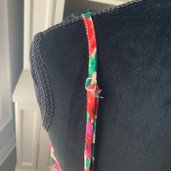 OLIVIA + JAMES Floral Red Pink Purple Midi Sleeveless V-Neck Dress Size Small - Picture 7 of 16